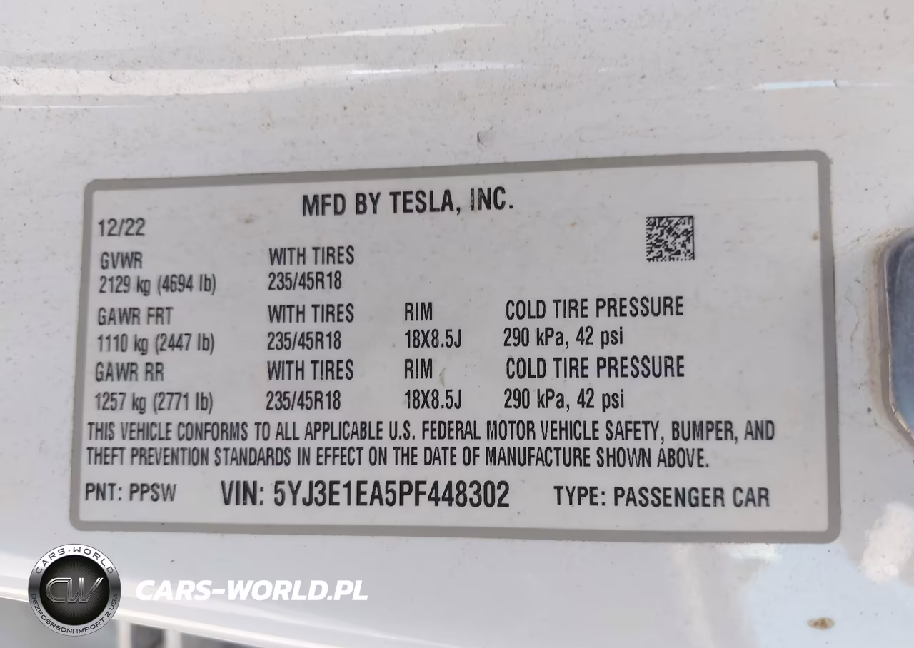 2023 Tesla Model 3 Rear-Wheel Drive VIN:5YJ3E1EA5PF448302 - 9