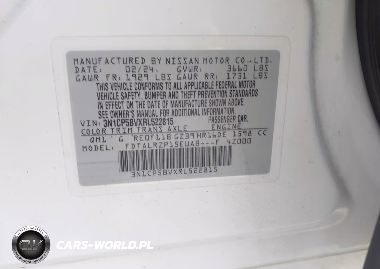 2024 Nissan Kicks S Xtronic Cvt VIN:3N1CP5BVXRL522815 - 9