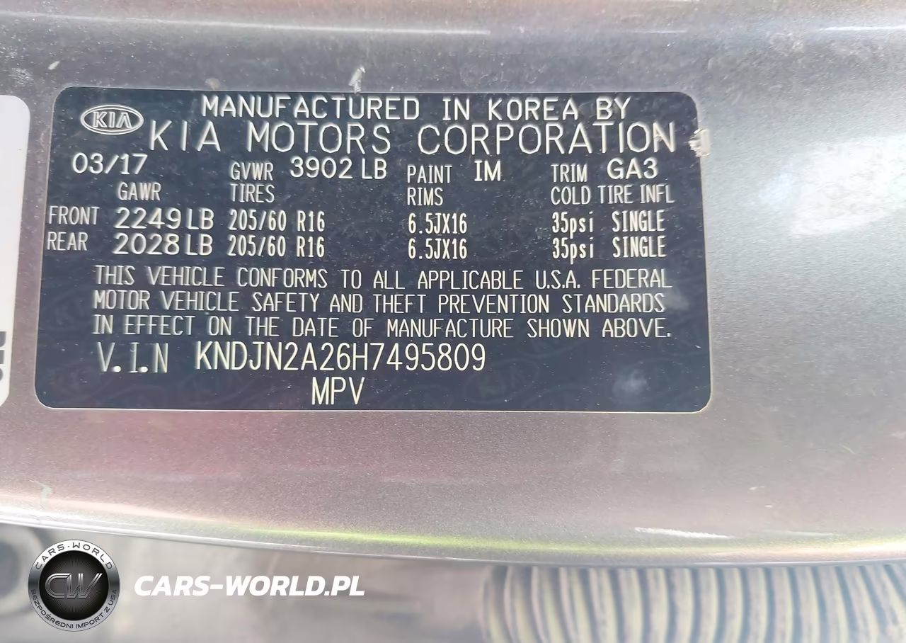 2017 Kia Soul VIN:KNDJN2A26H7495809 - 9