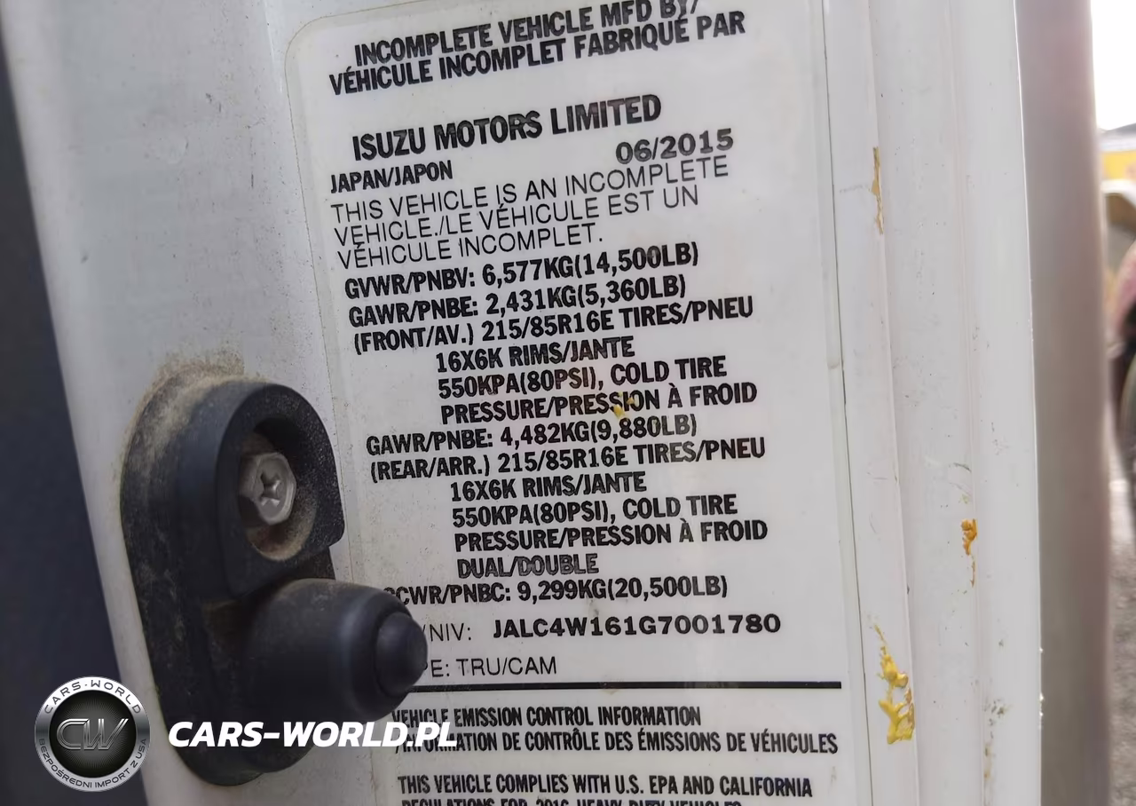 2016 Isuzu Npr Dsl Reg At VIN:JALC4W161G7001780 - 8