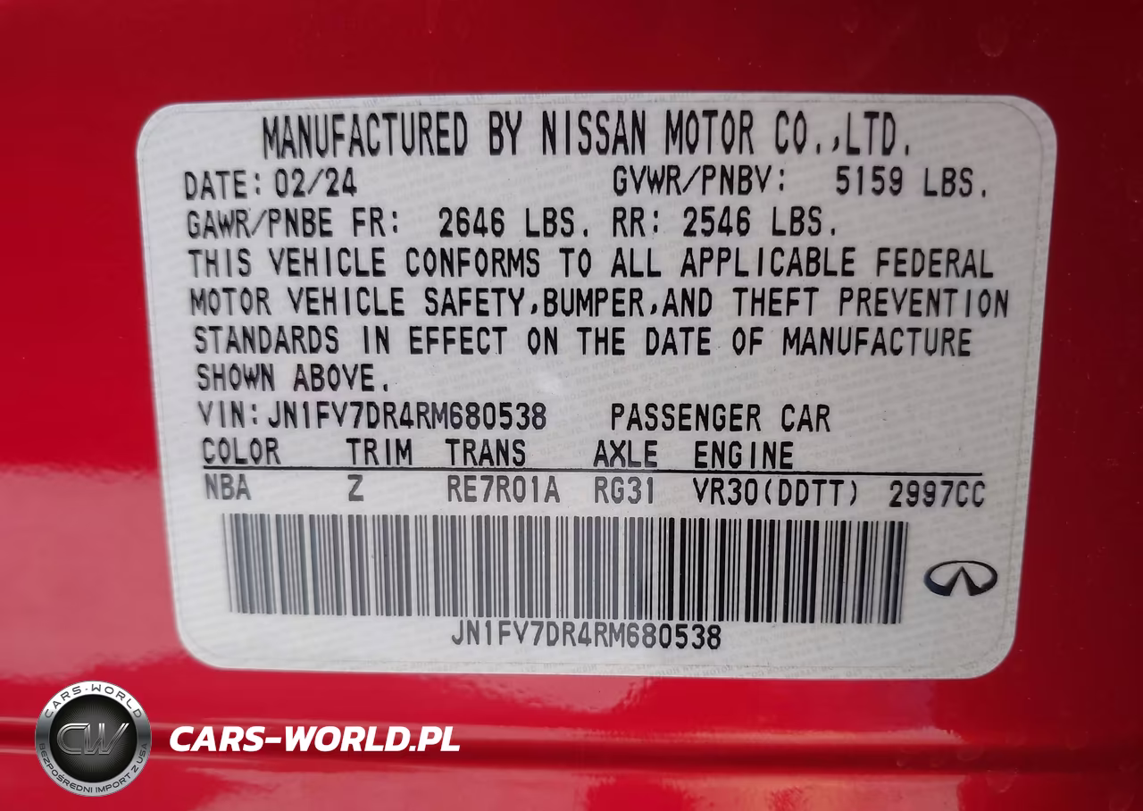 2024 Infiniti Q50 Red Sport 400 Awd VIN:JN1FV7DR4RM680538 - 9