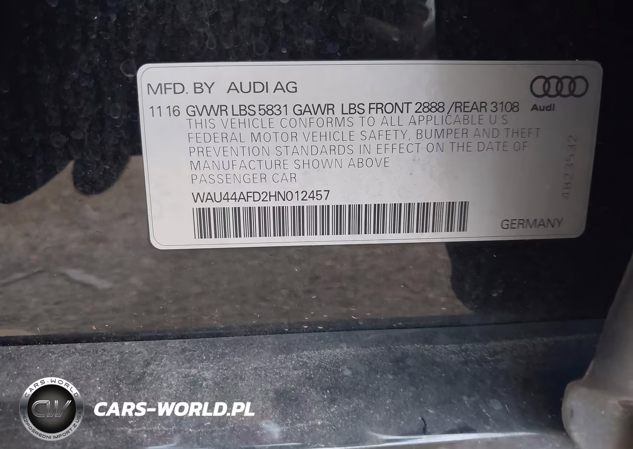 2017 Audi A8 L L 3.0T (Tiptronic) (No Longer Available For Ordering) VIN:WAU44AFD2HN012457 - 9