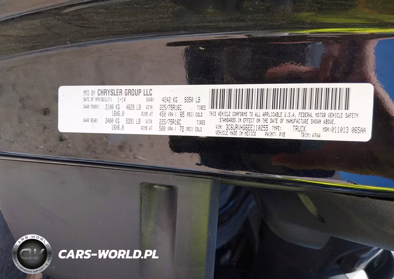 2014 Ram Promaster 3500 High Roof VIN:3C6URVHG6EE110255 - 9