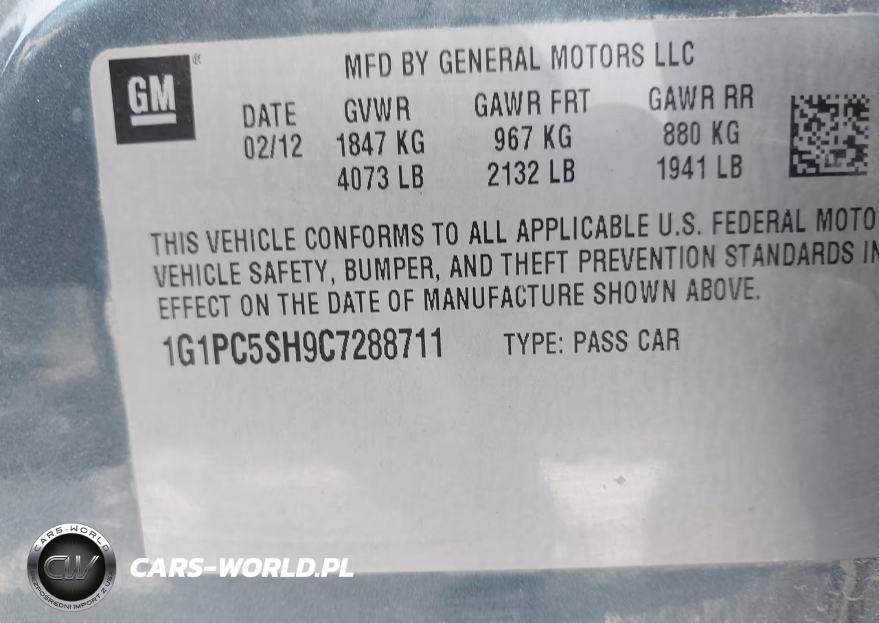 2012 Chevrolet Cruze Ls VIN:1G1PC5SH9C7288711 - 9