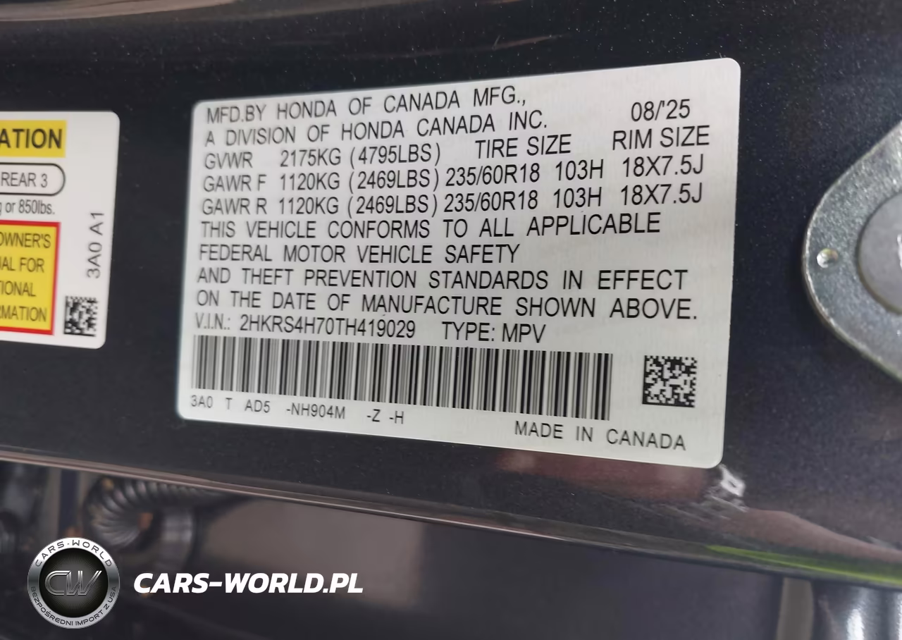 2026 Honda Cr-V Ex-L Awd VIN:2HKRS4H70TH419029 - 9