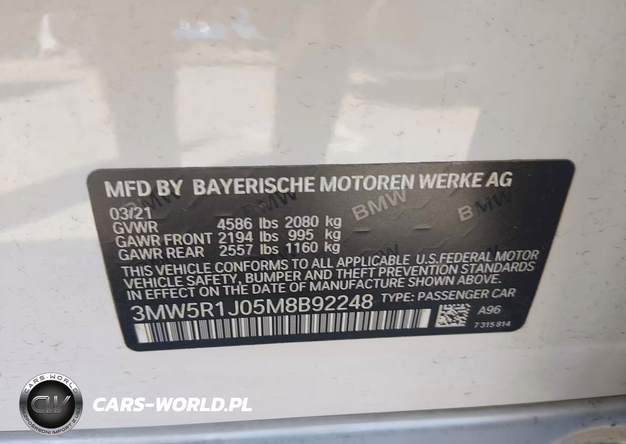2021 BMW 330I VIN:3MW5R1J05M8B92248 - 9