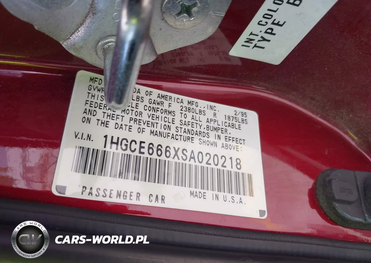 1995 Honda Accord Ex VIN:1HGCE666XSA020218 - 9