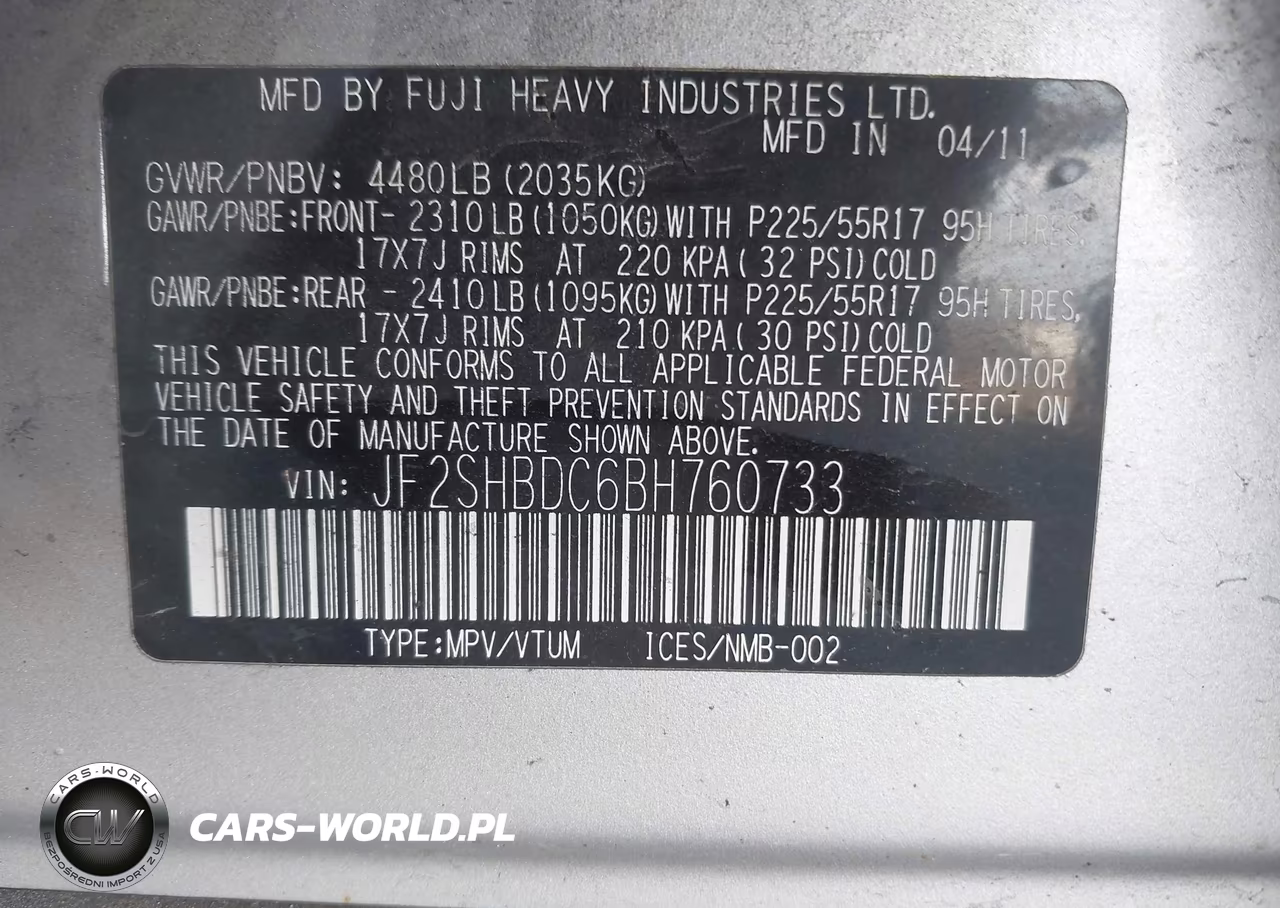 2011 Subaru Forester 2.5X Premium VIN:JF2SHBDC6BH760733 - 9