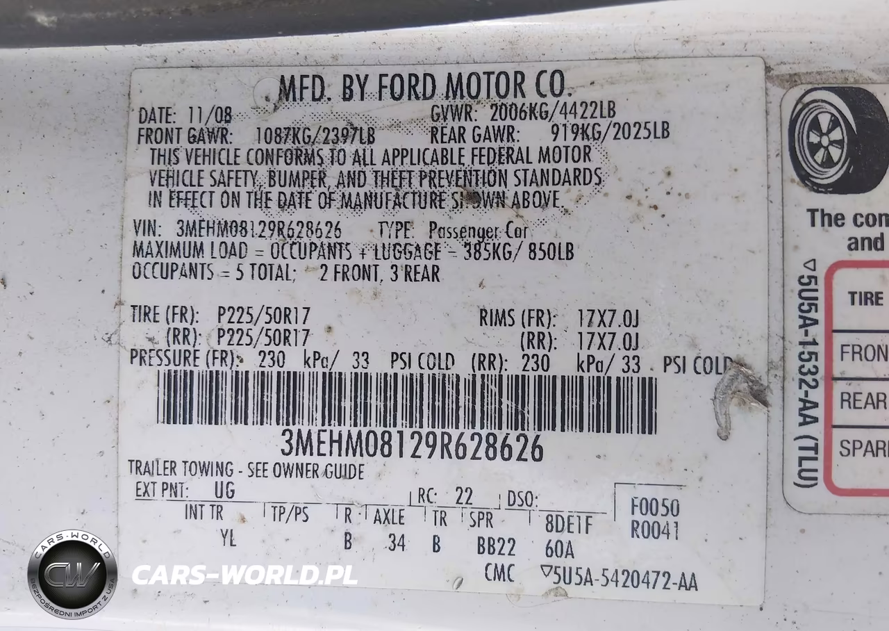 2009 Mercury Milan V6 Premier VIN:3MEHM08129R628626 - 9