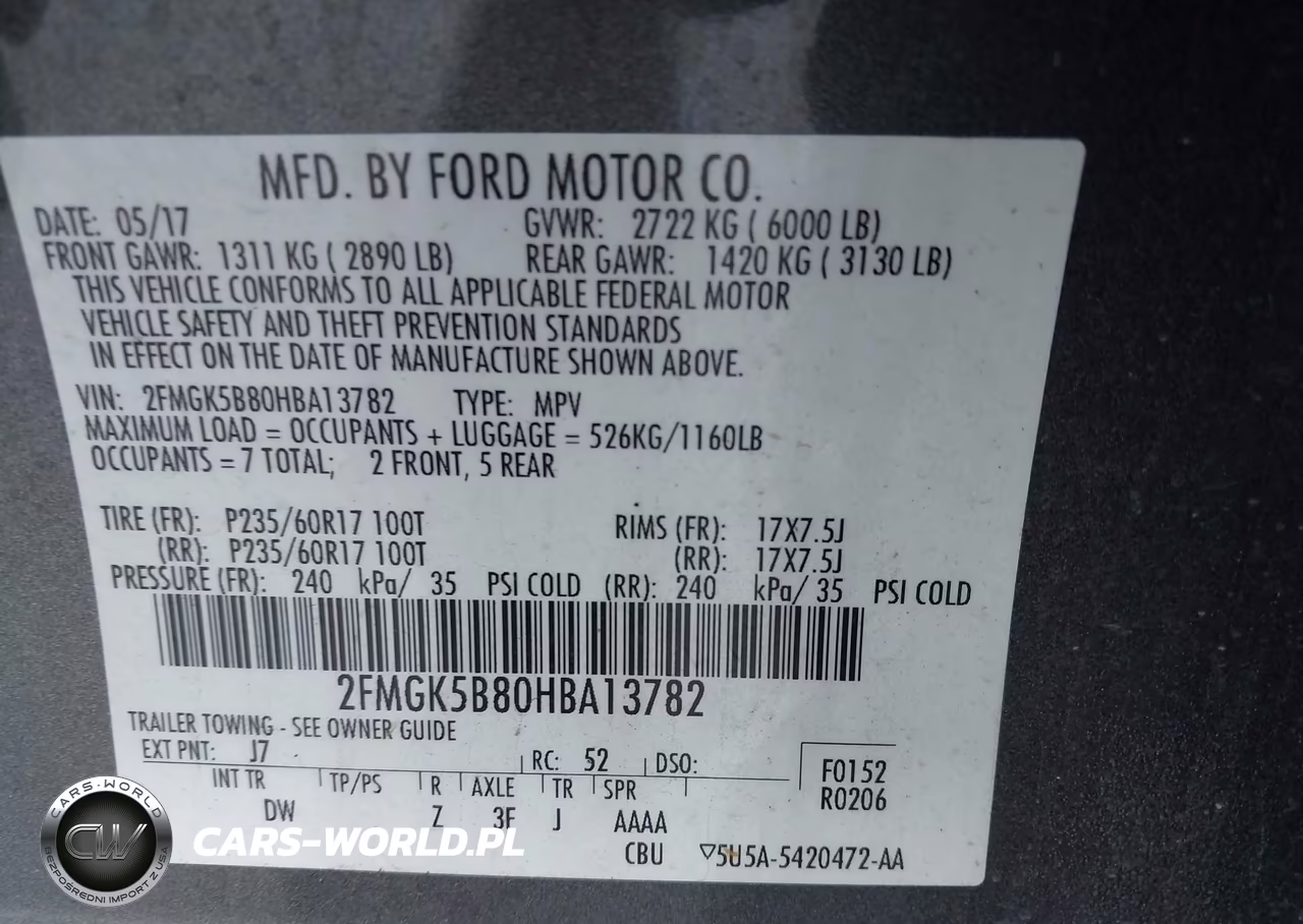 2017 Ford Flex Se VIN:2FMGK5B80HBA13782 - 9