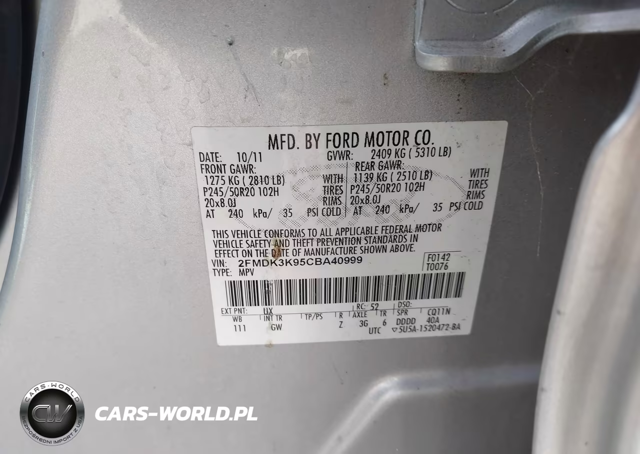 2012 Ford Edge Limited VIN:2FMDK3K95CBA40999 - 9