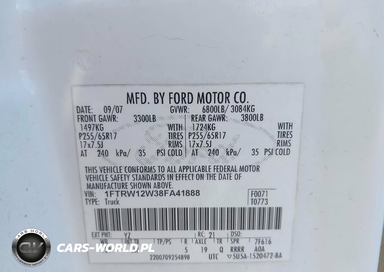 2008 Ford F-150 60Th Anniversary-Fx2-Xl-Xlt VIN:1FTRW12W38FA41888 - 9