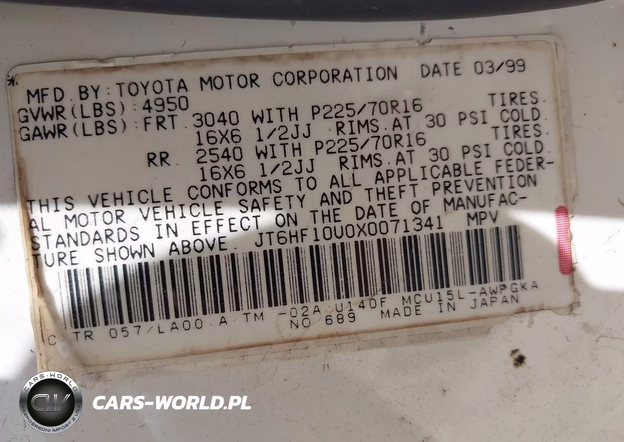 1999 Lexus Rx 300 VIN:JT6HF10U0X0071341 - 9