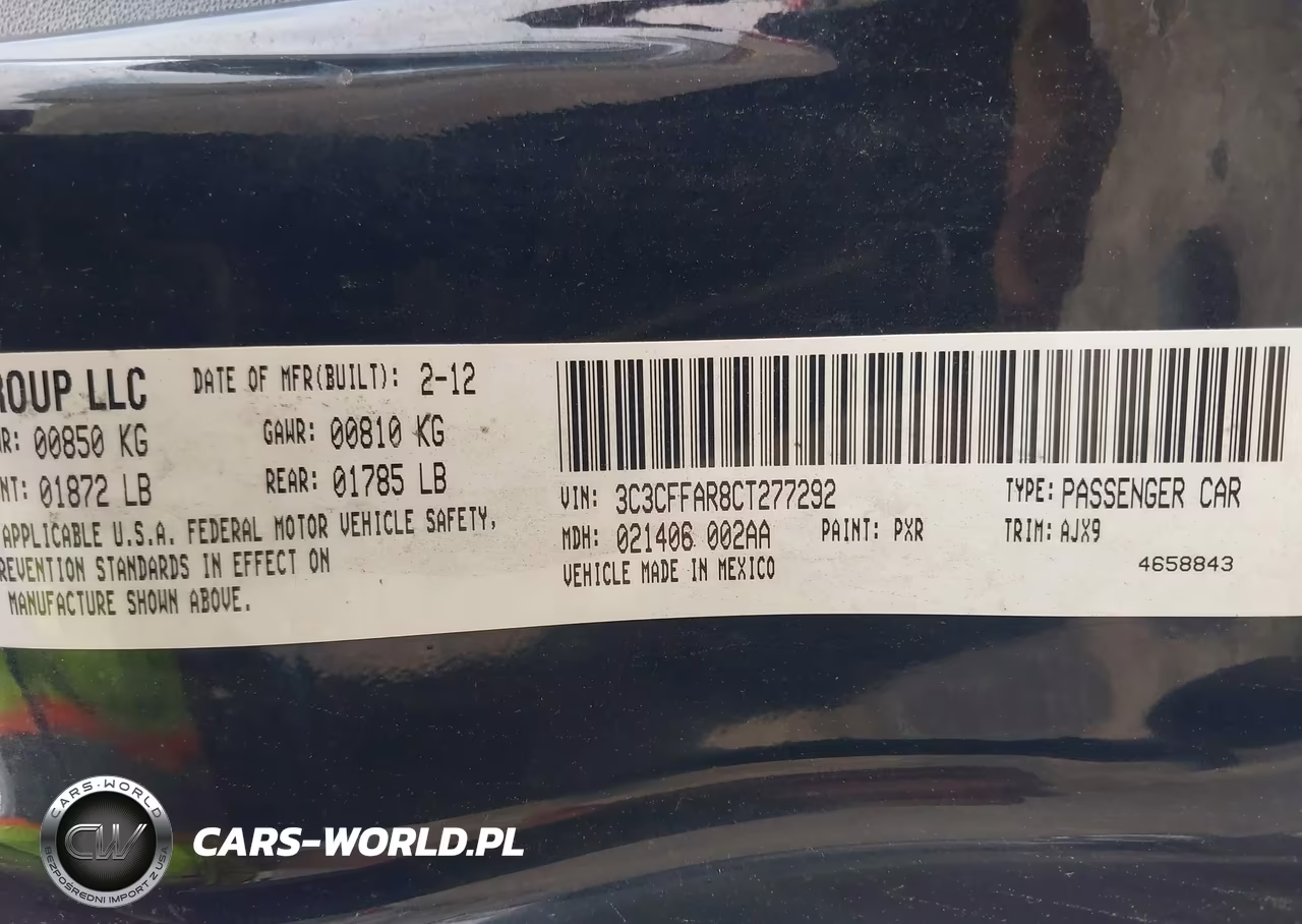 2012 Fiat 500 Pop VIN:3C3CFFAR8CT277292 - 9