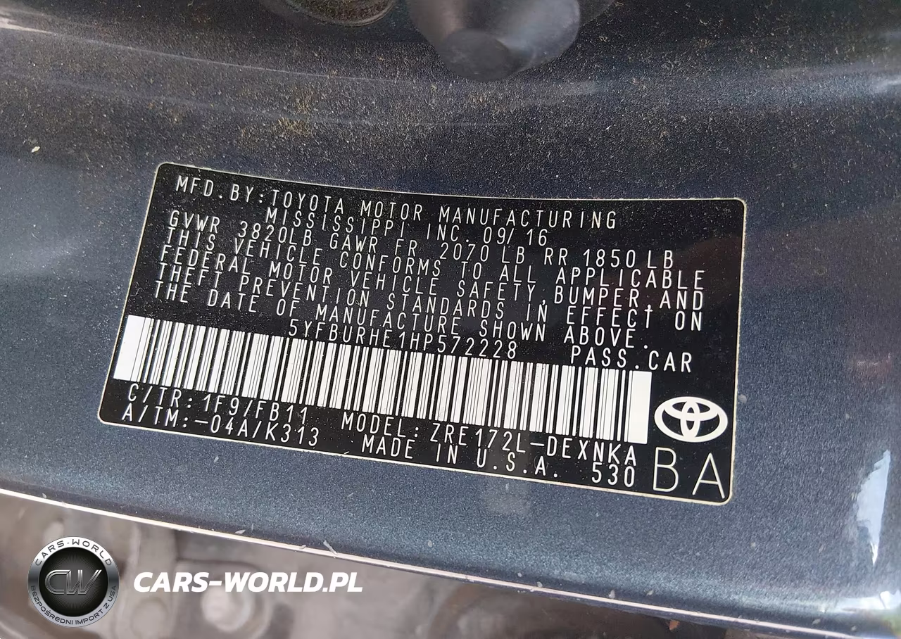 2017 Toyota Corolla Le VIN:5YFBURHE1HP572228 - 9