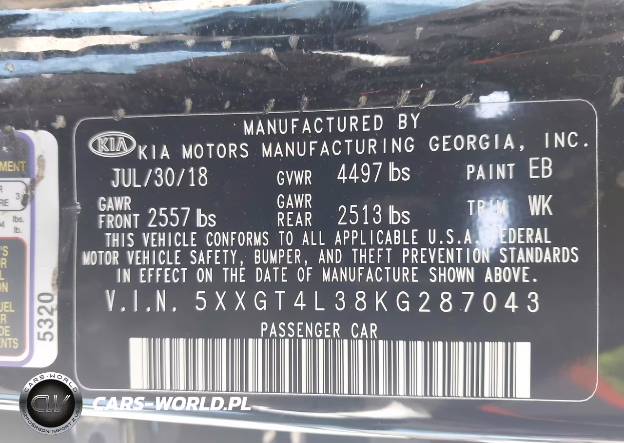2019 Kia Optima S VIN:5XXGT4L38KG287043 - 9