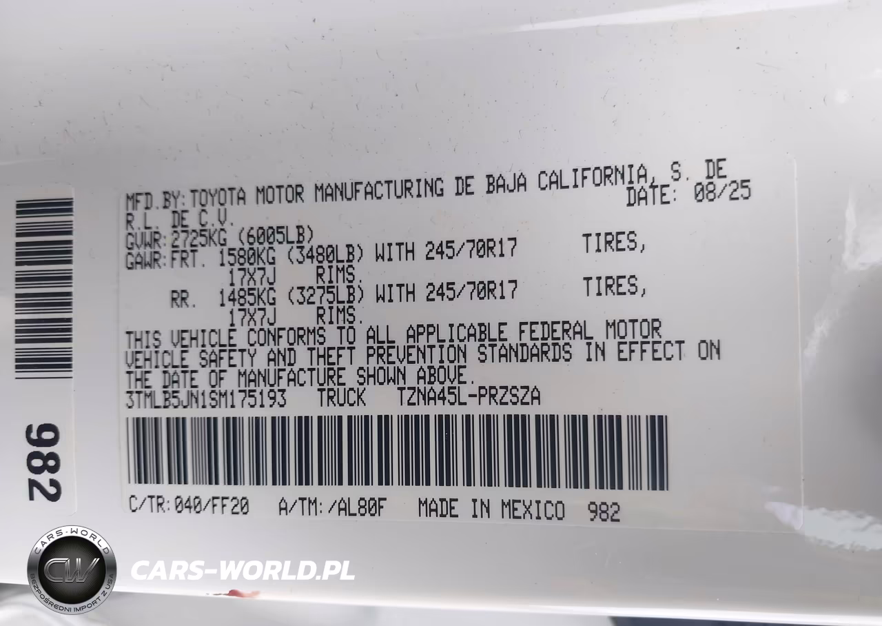 2025 Toyota Tacoma Sr5 VIN:3TMLB5JN1SM175193 - 9