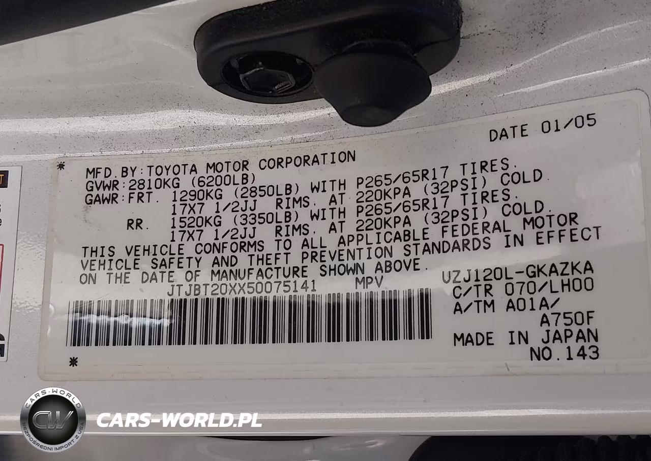 2005 Lexus Gx 470 VIN:JTJBT20XX50075141 - 9