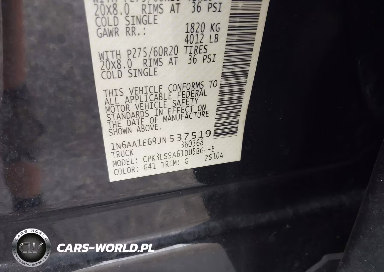 2018 Nissan Titan Sv VIN:1N6AA1E69JN537519 - 9