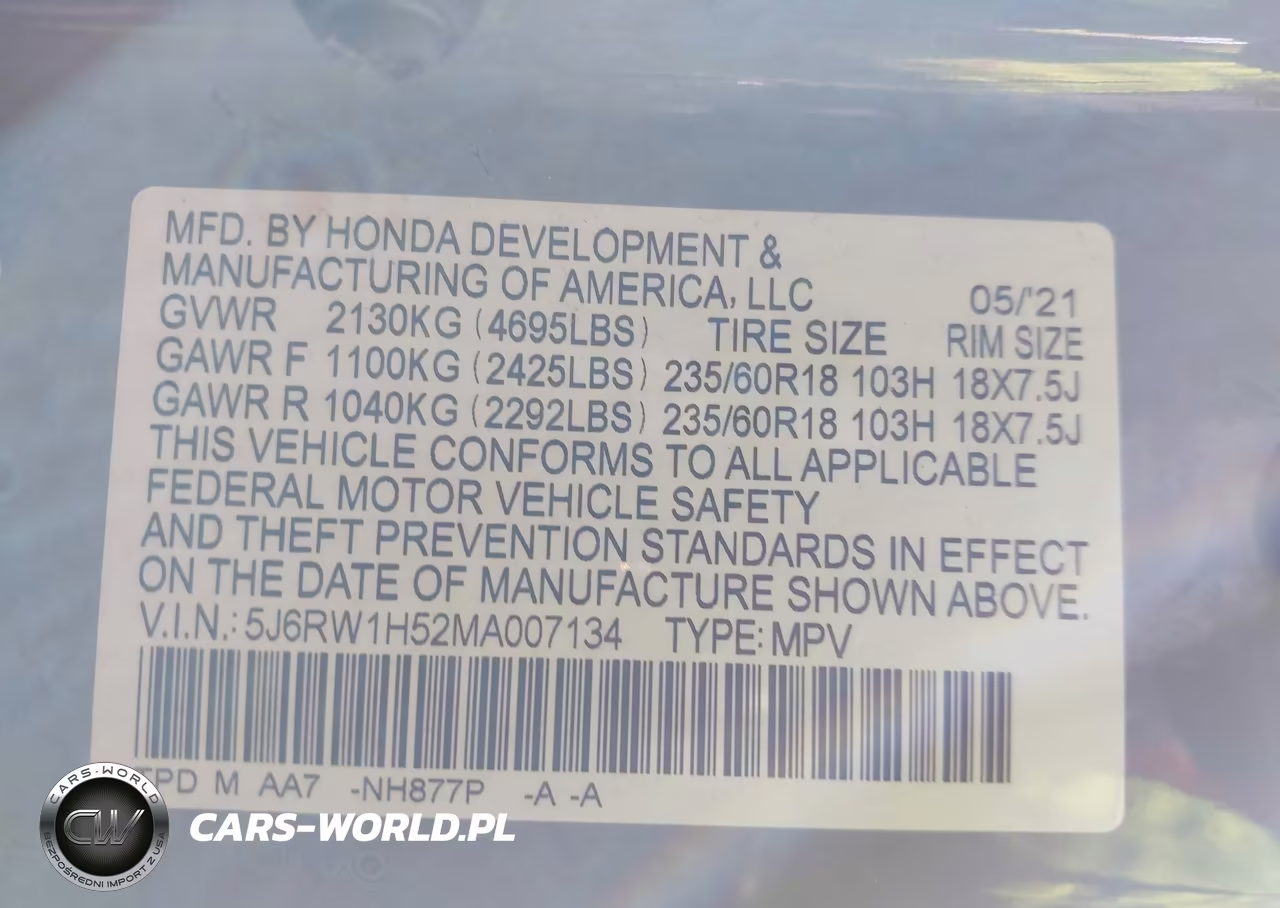 2021 Honda Cr-V 2Wd Ex VIN:5J6RW1H52MA007134 - 9