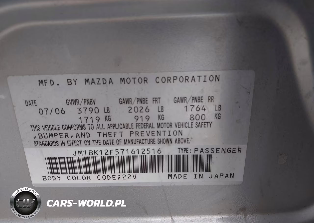 2007 Mazda Mazda3 I Sport VIN:JM1BK12F571612516 - 9