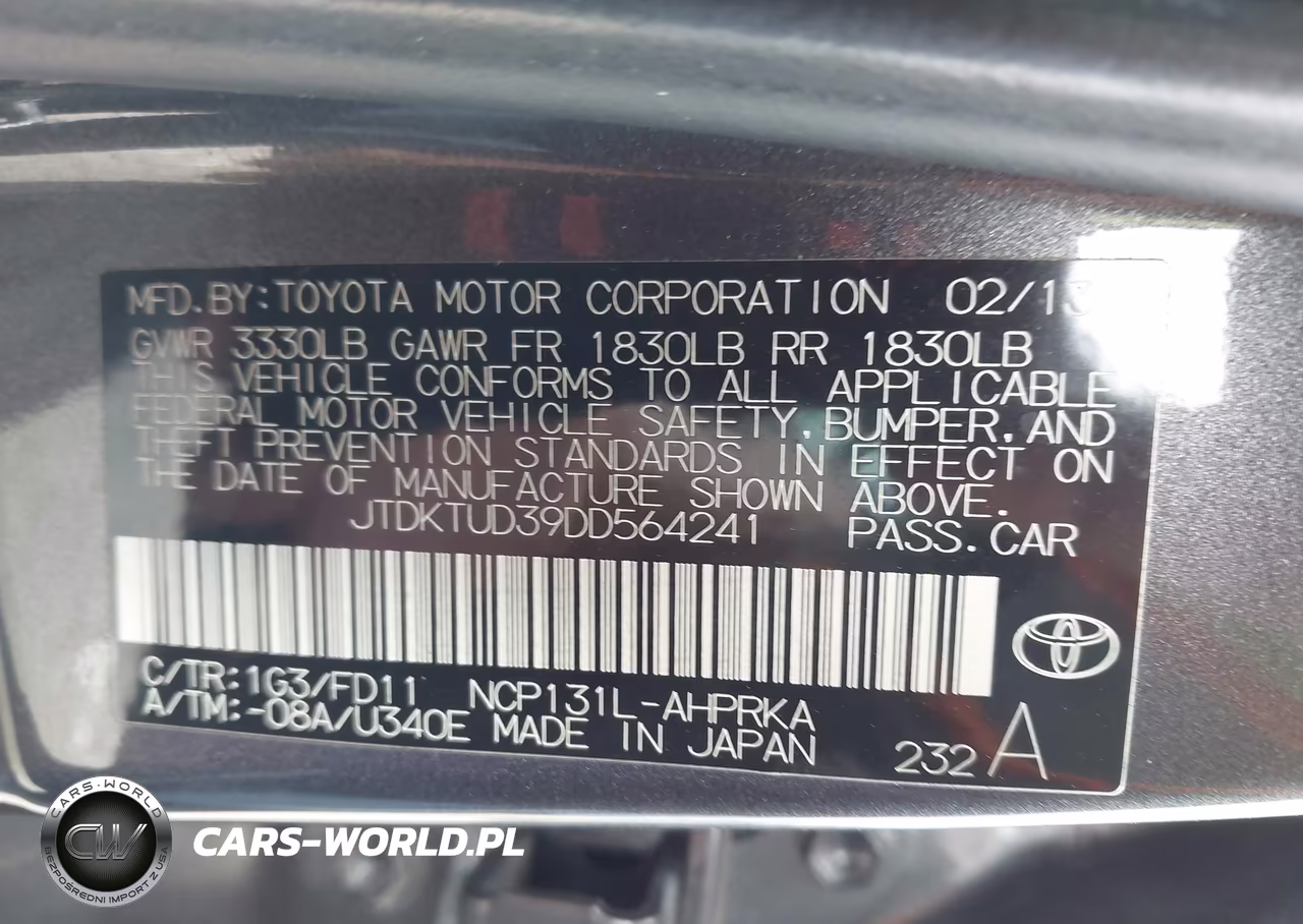 2013 Toyota Yaris Se VIN:JTDKTUD39DD564241 - 9