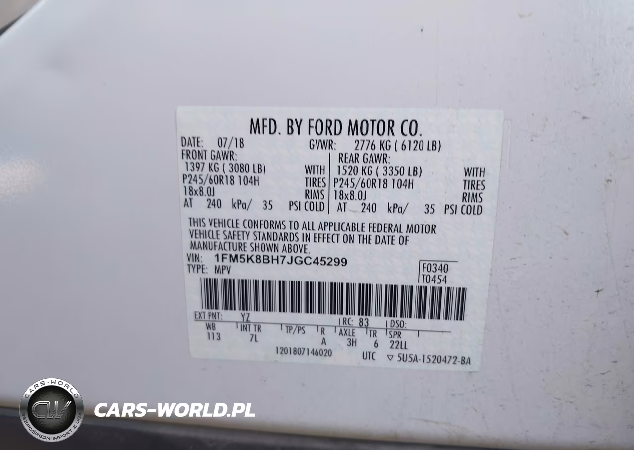 2018 Ford Explorer VIN:1FM5K8BH7JGC45299 - 9