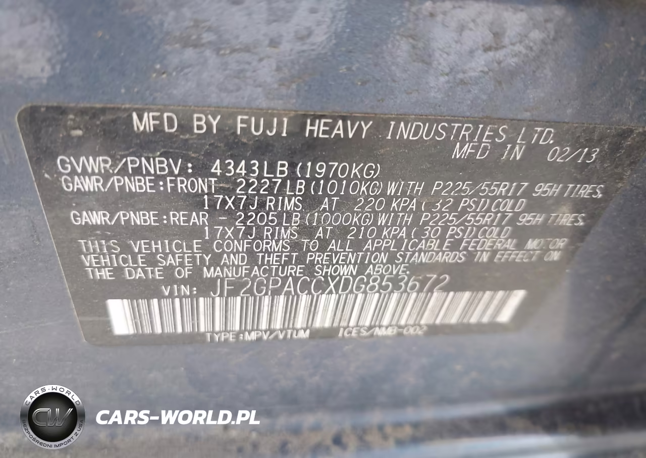 2013 Subaru Xv Crosstrek 2.0I Premium VIN:JF2GPACCXDG853672 - 9