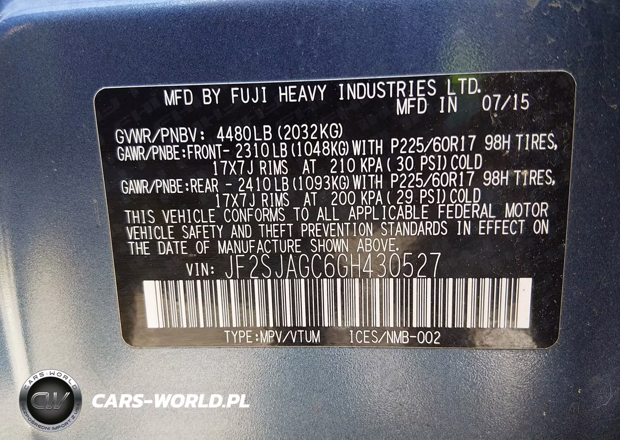 2016 Subaru Forester 2.5I Premium VIN:JF2SJAGC6GH430527 - 9