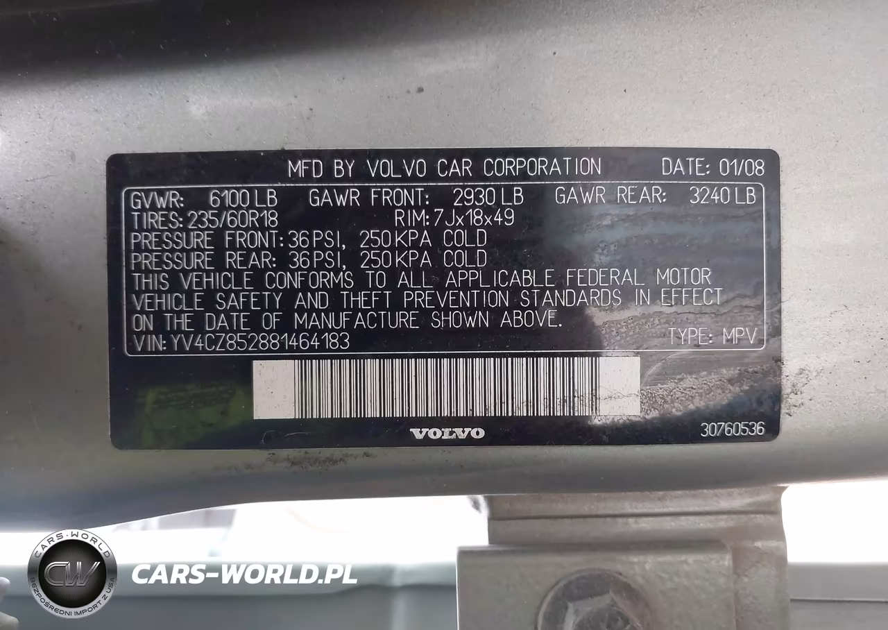 2008 Volvo Xc90 V8 VIN:YV4CZ852881464183 - 9