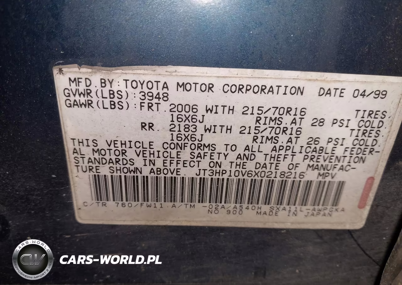 1999 Toyota Rav4 VIN:JT3HP10V6X0218216 - 9