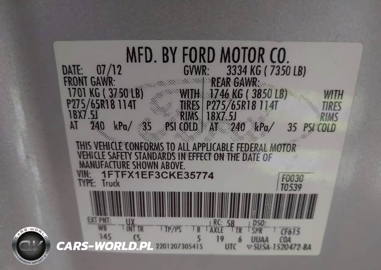 2012 Ford F-150 Stx VIN:1FTFX1EF3CKE35774 - 9