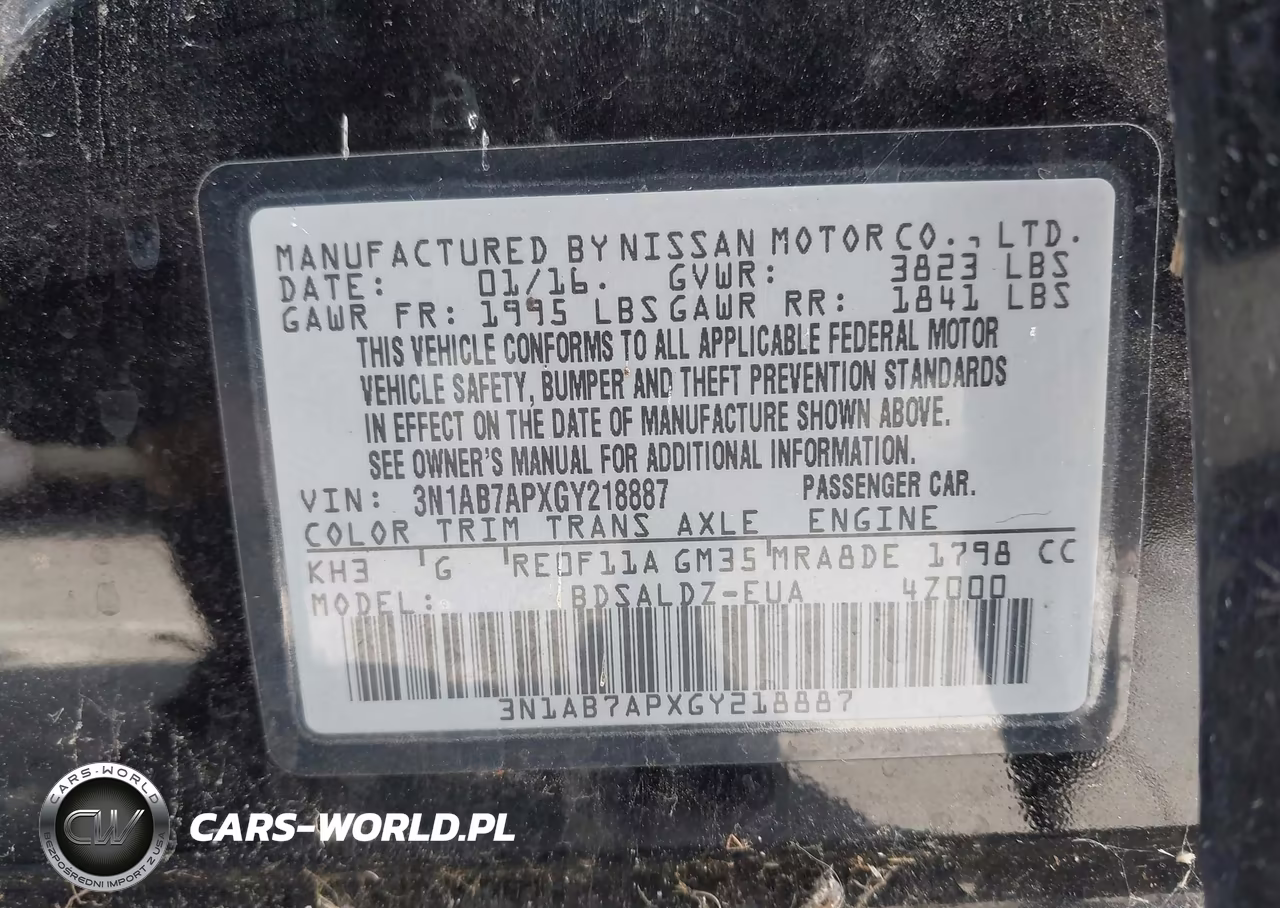 2016 Nissan Sentra Sv VIN:3N1AB7APXGY218887 - 9