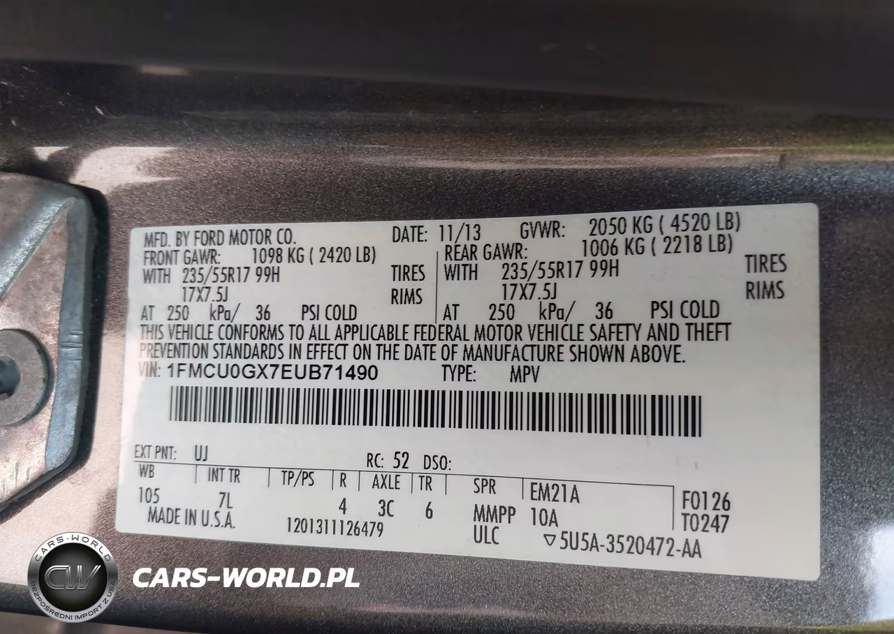 2014 Ford Escape Se VIN:1FMCU0GX7EUB71490 - 9
