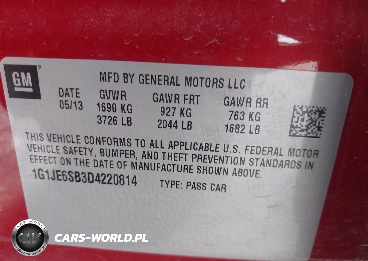 2013 Chevrolet Sonic Ltz Auto VIN:1G1JE6SB3D4220814 - 9