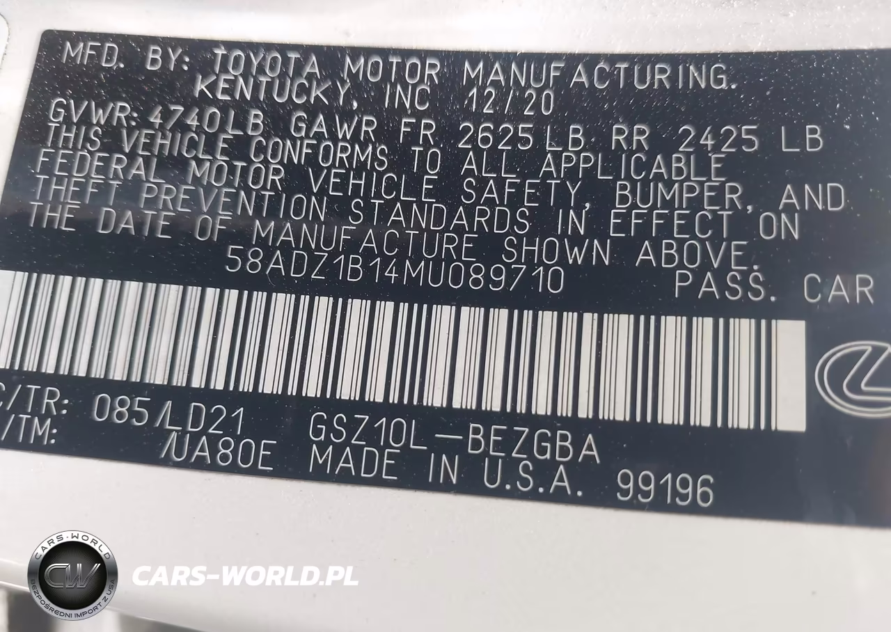 2021 Lexus Es 350 VIN:58ADZ1B14MU089710 - 9