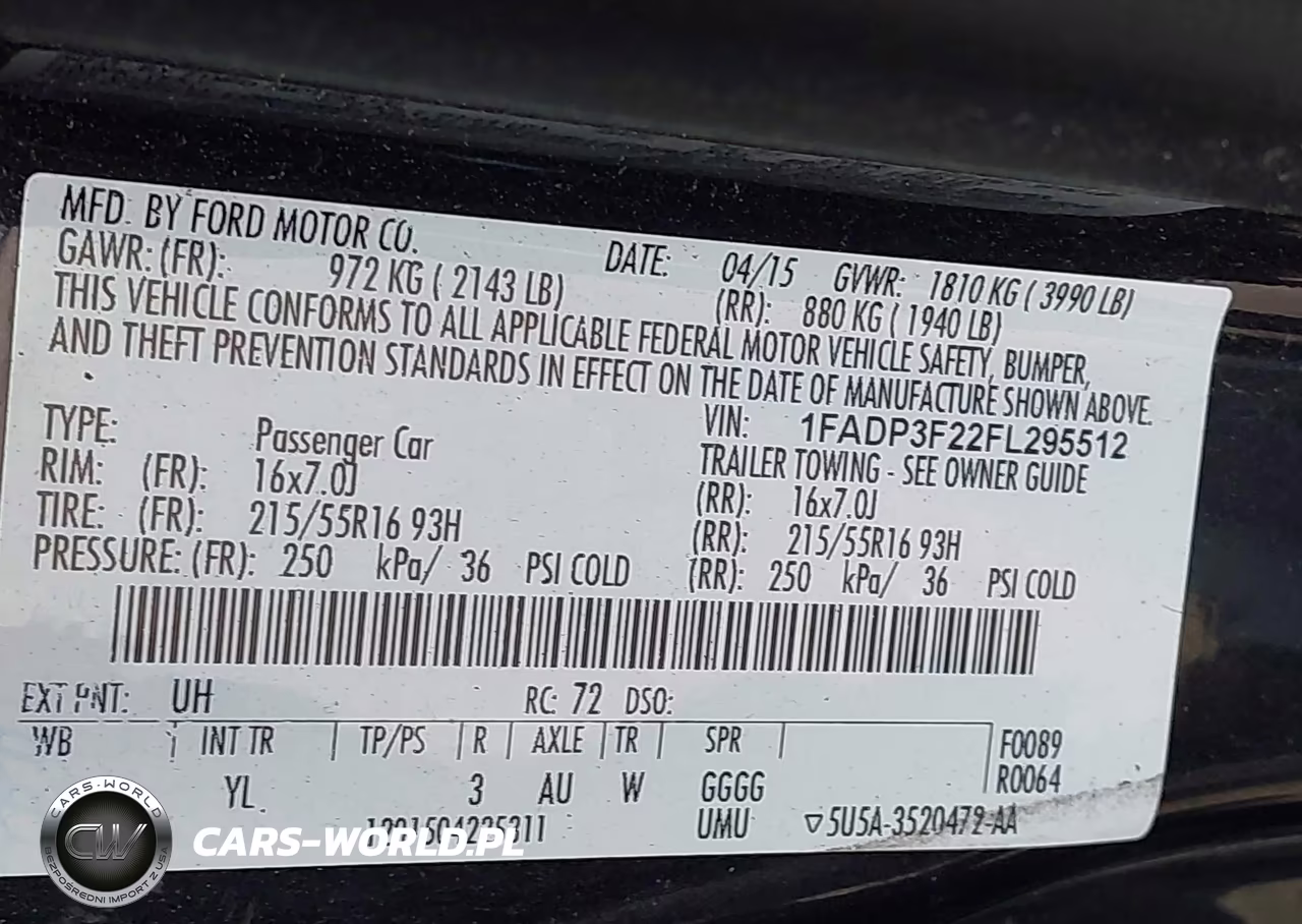 2015 Ford Focus Se VIN:1FADP3F22FL295512 - 9