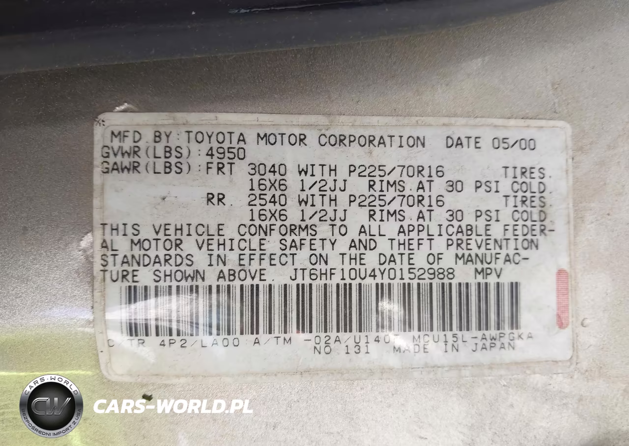 2000 Lexus Rx 300 VIN:JT6HF10U4Y0152988 - 9