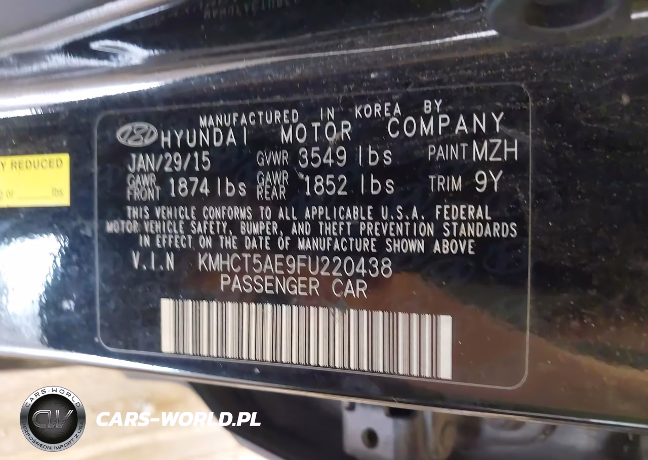 2015 Hyundai Accent Gs VIN:KMHCT5AE9FU220438 - 9