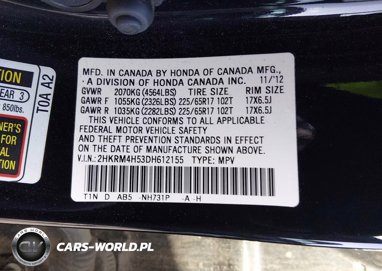 2013 Honda Cr-V Ex VIN:2HKRM4H53DH612155 - 9