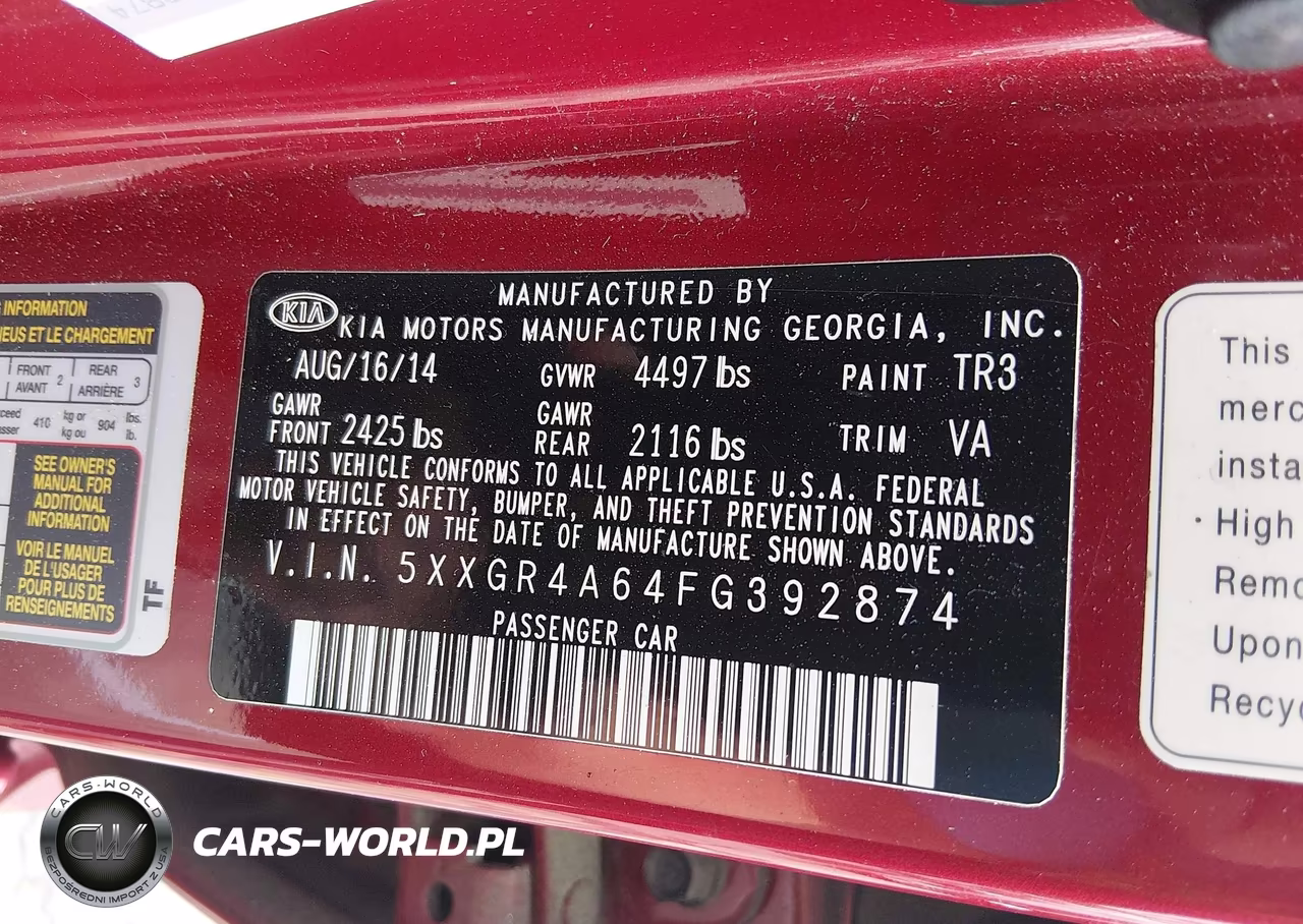 2015 Kia Optima Sx Turbo VIN:5XXGR4A64FG392874 - 9