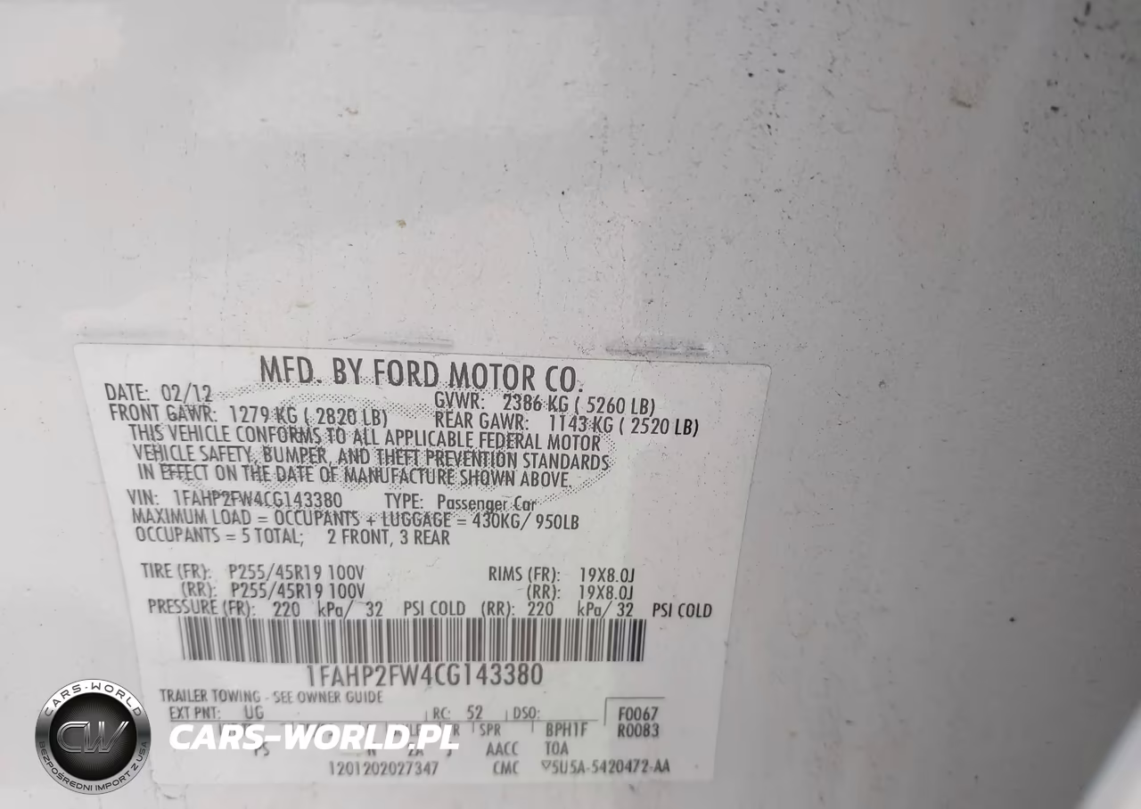 2012 Ford Taurus Limited VIN:1FAHP2FW4CG143380 - 18