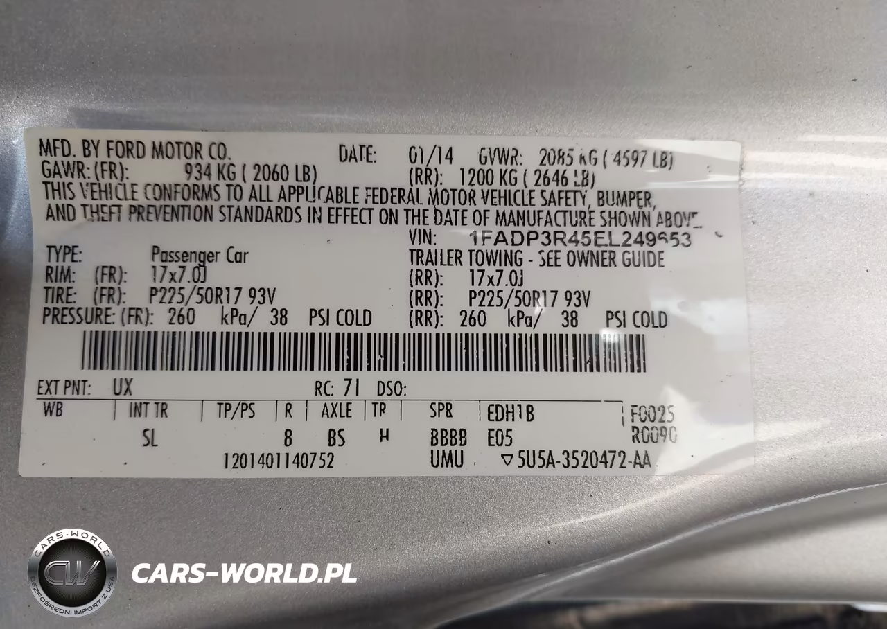 2014 Ford Focus Electric VIN:1FADP3R45EL249653 - 9
