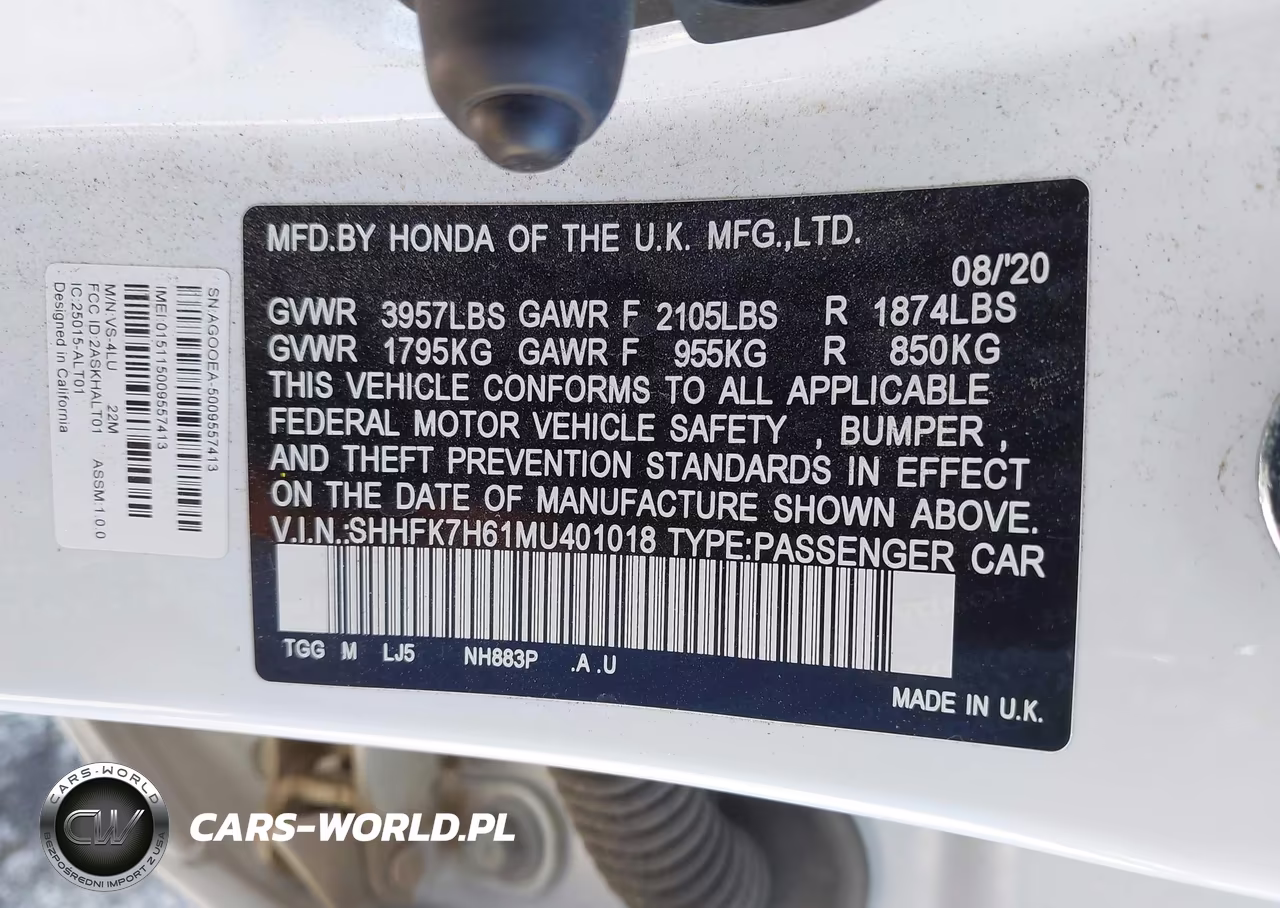 2021 Honda Civic Ex VIN:SHHFK7H61MU401018 - 9
