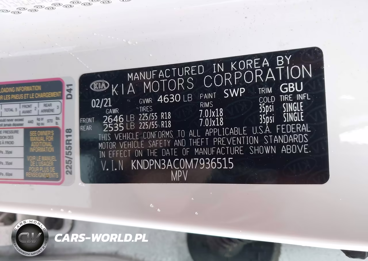 2021 Kia Sportage Ex VIN:KNDPN3AC0M7936515 - 9