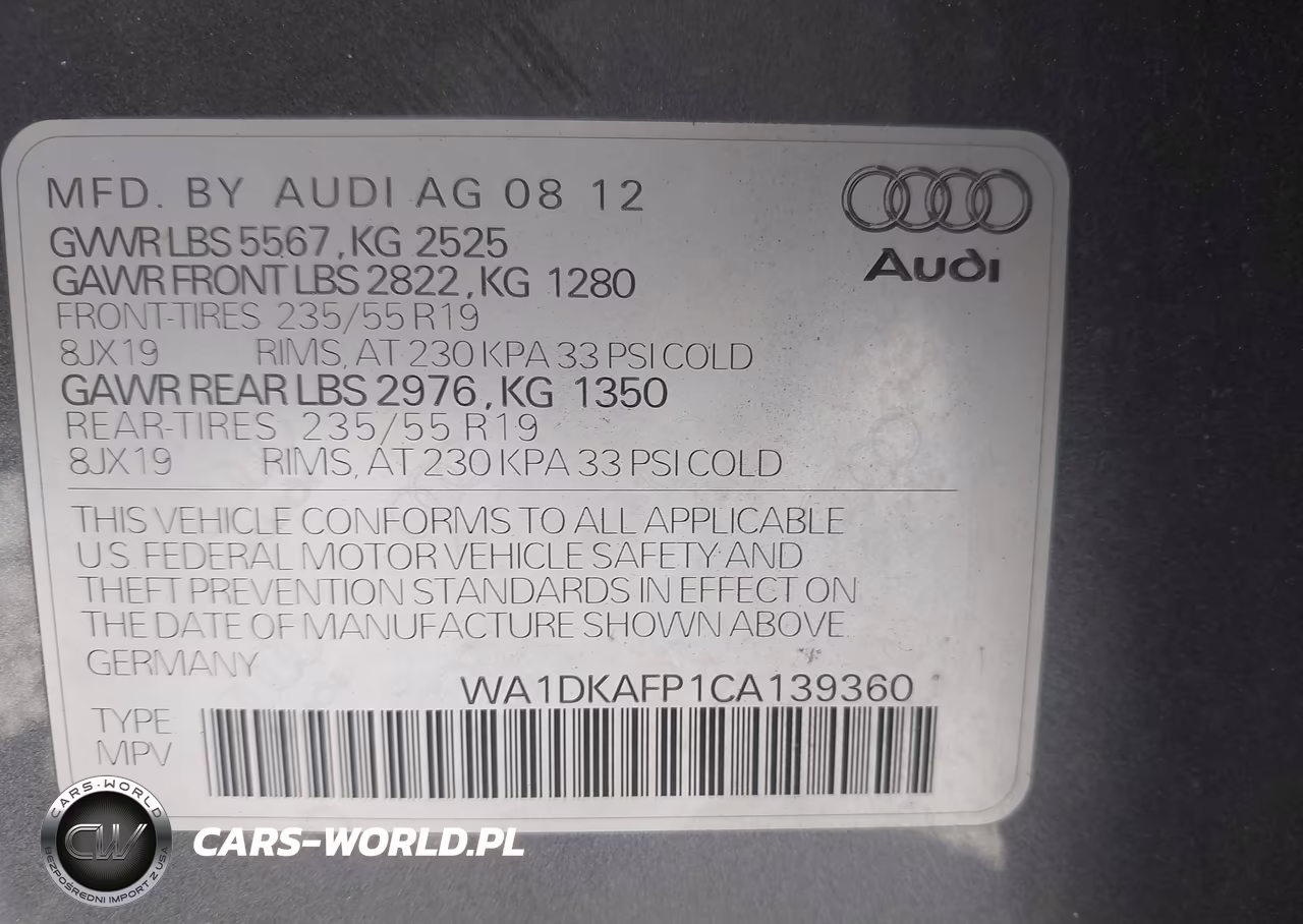2012 Audi Q5 3.2 Premium Plus VIN:WA1DKAFP1CA139360 - 9