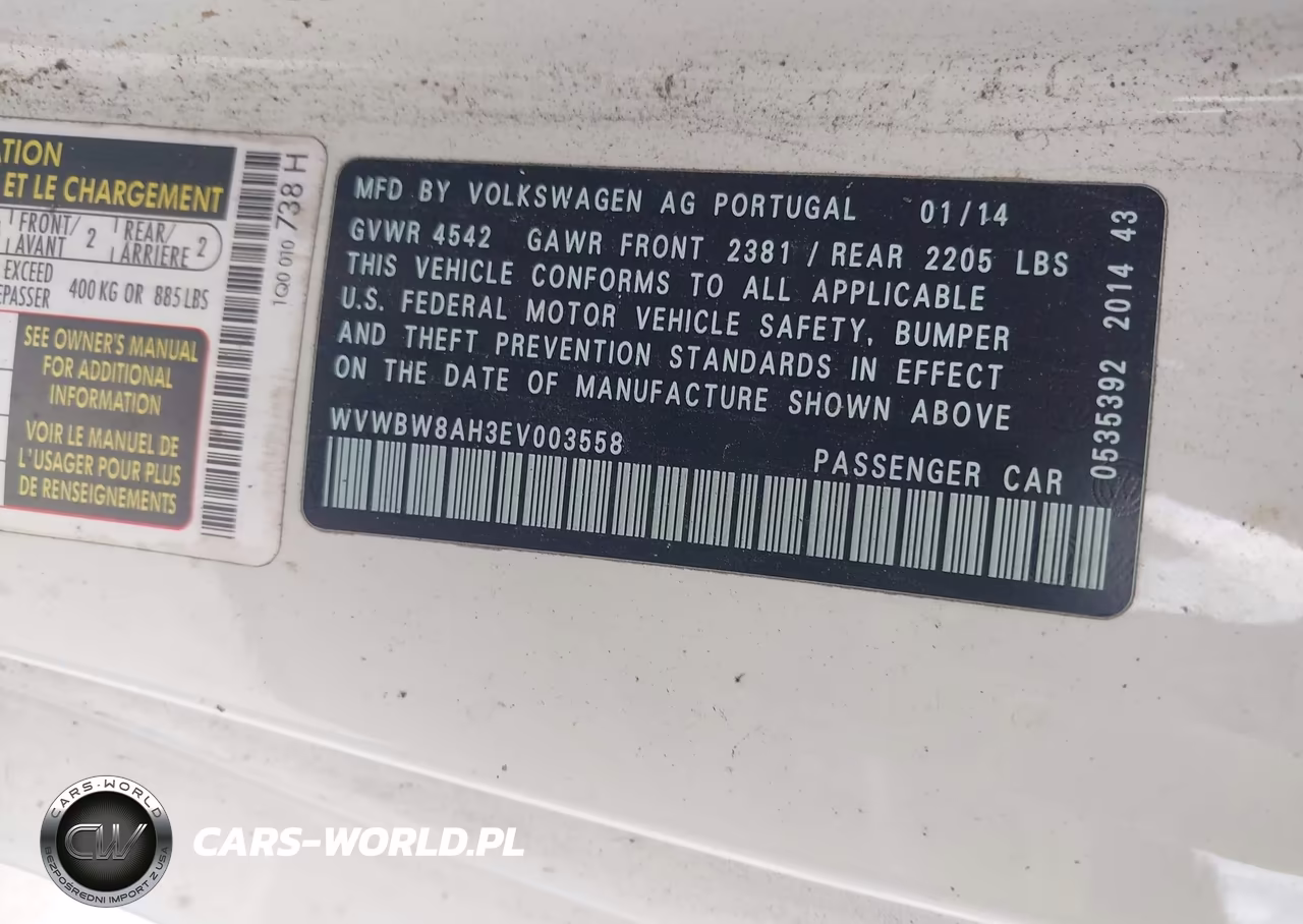 2014 Volkswagen Eos Komfort VIN:WVWBW8AH3EV003558 - 9
