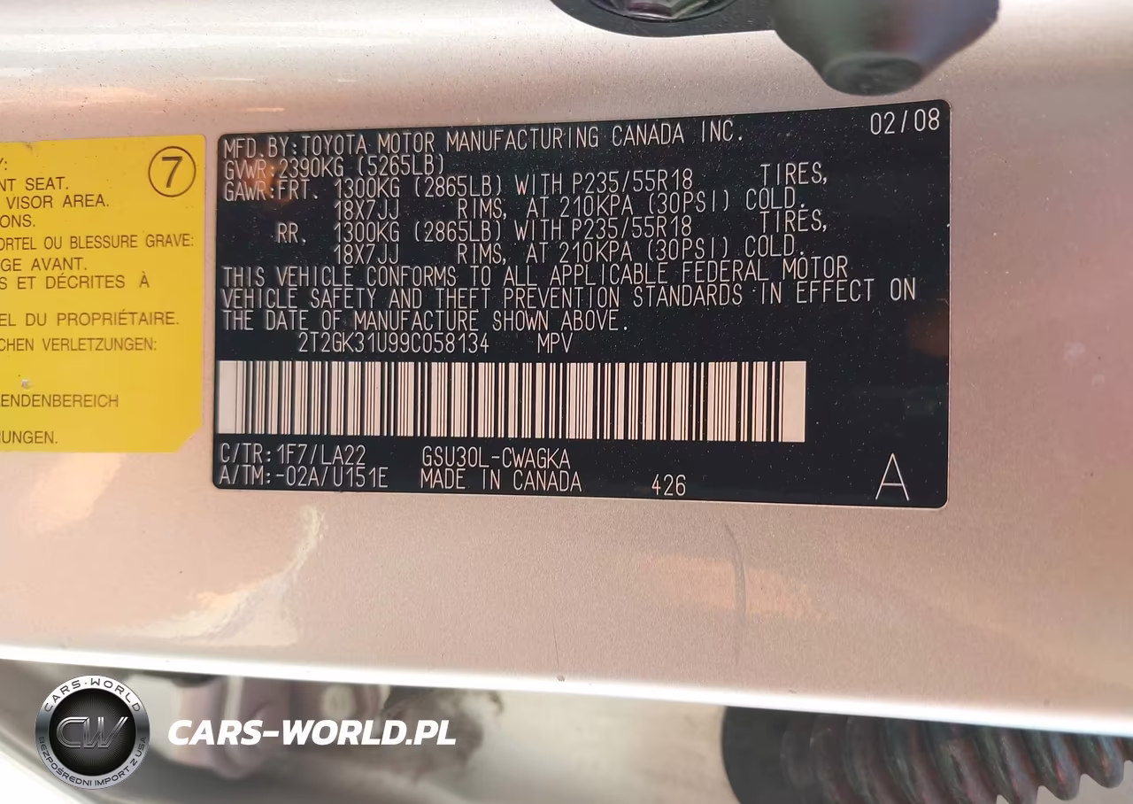 2009 Lexus Rx 350 VIN:2T2GK31U99C058134 - 9