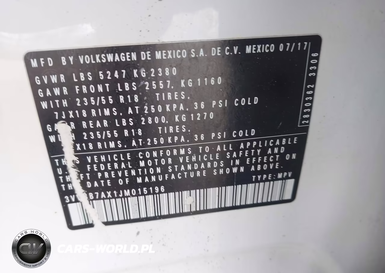 2018 Volkswagen Tiguan 2.0T Se-2.0T Sel VIN:3VV3B7AX1JM015196 - 9