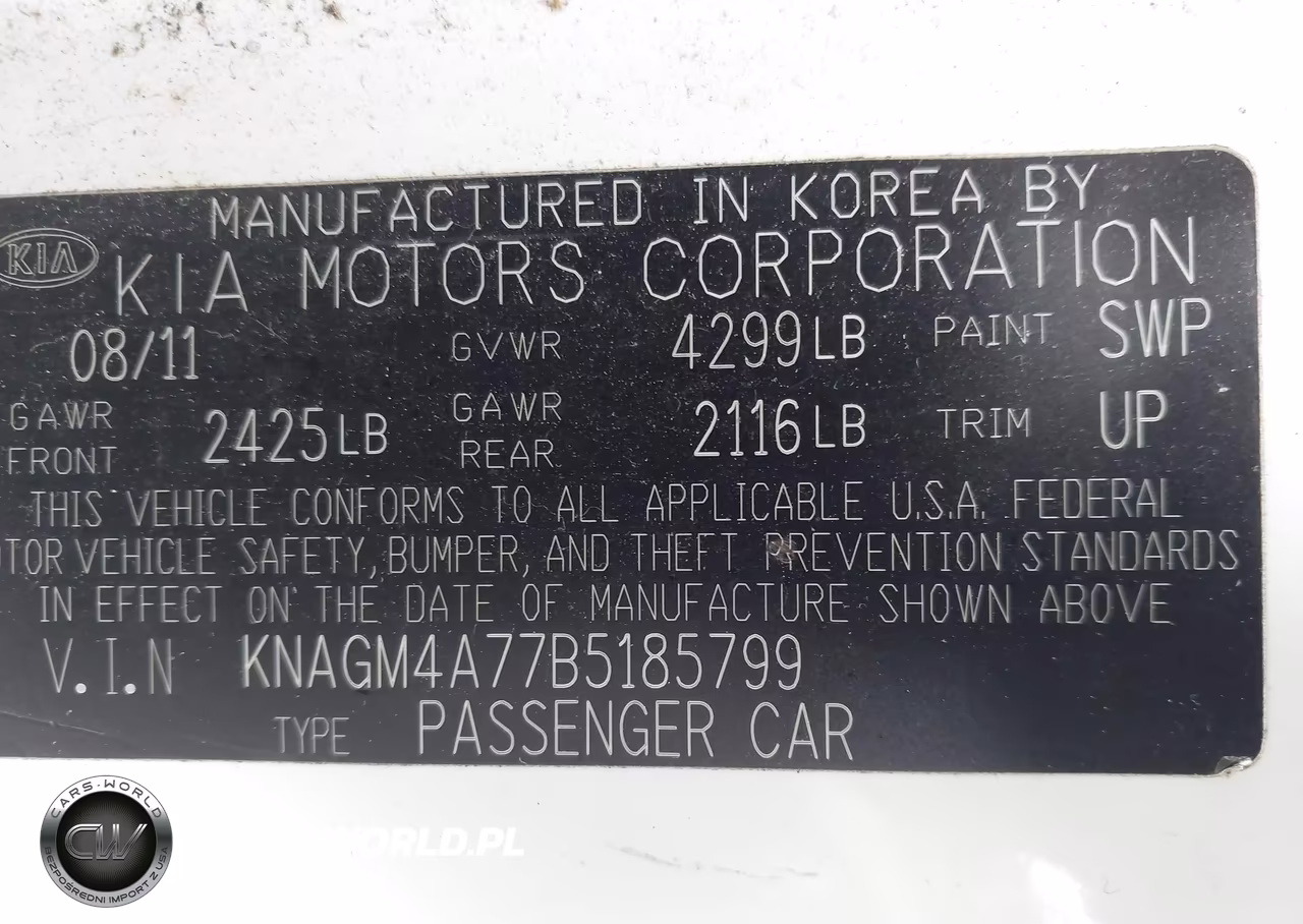 2011 Kia Optima Lx VIN:KNAGM4A77B5185799 - 9